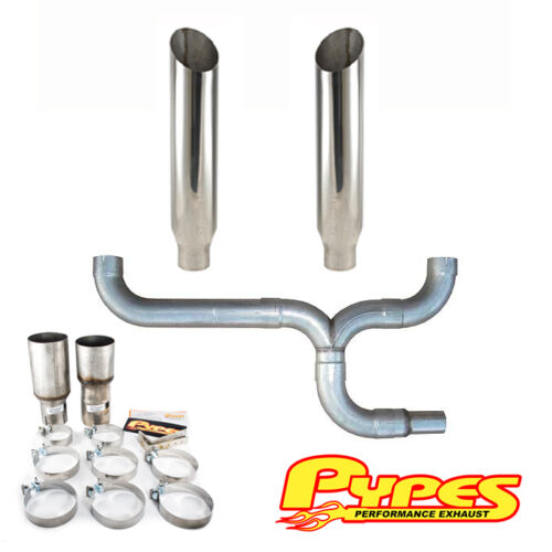 7" Miter Cut Double Stack Stainless Pypes Exhaust Kit Chevy 2500 3500 Diesel