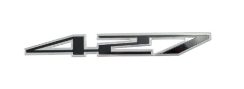 427 ci Engine Fender Trunk Black & Silver Aluminum 5 3/4" Emblem Badge Logo