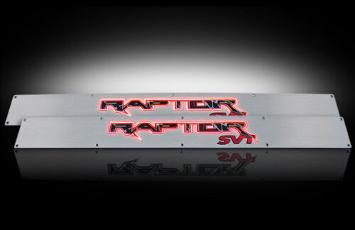 2009-2014 F150 SVT Raptor Brushed Billet Door Sill Plates w/ Red Illumination
