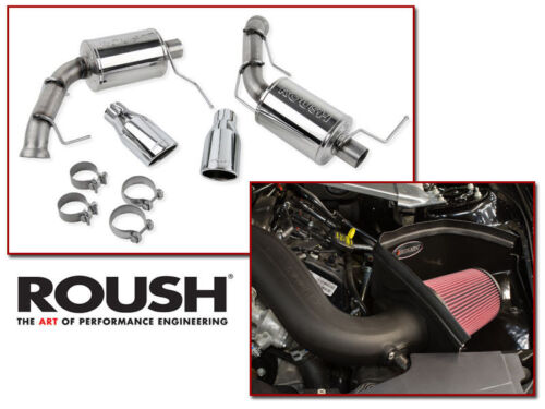 2011-2014 Mustang V6 3.7 ROUSH Axle Back Exhaust & Cold Air Intake 421145 421240