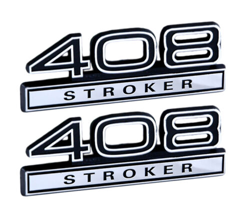 Engine Emblems 408 6.7 Liter Stroker Engine Emblems Badge Logo in Black & Chrome - 4 ...