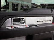 2010-2014 Ford F-150 Raptor Ext. Cab Brushed Stainless Door Panel Inserts 6pc