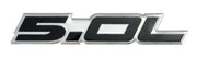 1979-1995 Ford Mustang 5.0 V8 Black & Silver 5.0L Fender Engine Trunk Emblem