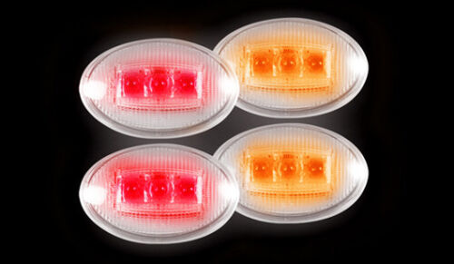 1999-2010 Ford F250 350 Dually Clear LED Rear Fender Side Marker Lights Lamps