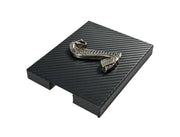 1998-2004 Mustang Carbon Fiber Stainless Engine Fuse Box Cover w/ Cobra Emblem