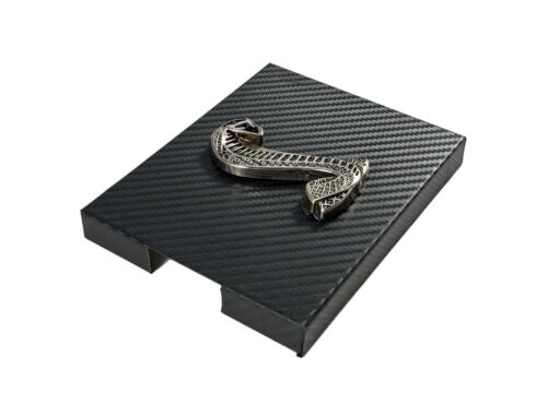 1998-2004 Mustang Carbon Fiber Stainless Engine Fuse Box Cover w/ Cobra Emblem