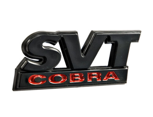 1994-2004 SVT Cobra Trunk Lid Emblem Gloss Black w/ Gloss Red "Cobra" Lettering