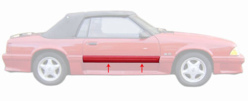 Door Molding Pair For 1987-1993 Ford Mustang Fox Body - Black, Made In USA, Restoration Quality