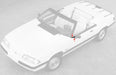 1989-93 Mustang Convertible Front of Door Belt Molding Extension at Mirror (LH)