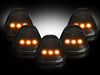 1999-2015 Ford Super Duty Smoked Cab Roof Lights w Amber LED Bulbs & Wiring