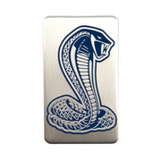 1996-1998 Mustang SVT Cobra Intake Plaque Emblem Brushed Aluminum w/ Blue Inlay