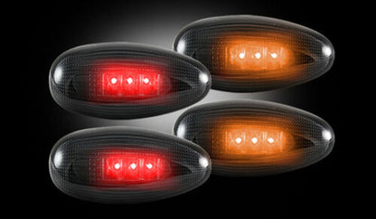 1999-2013 Chevy GMC Truck Dually Smoked LED Rear Fender Side Marker Lights Lamps