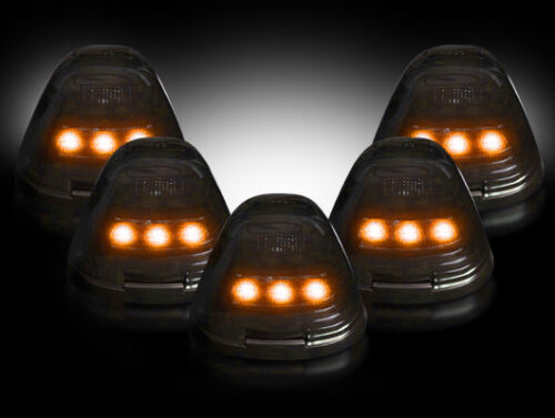 1999-2015 Ford F-150 Smoked Cab Roof Lights with Amber LED Bulbs & Wiring Kit