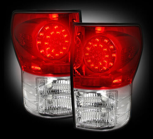 2007-13 Toyota Tundra Rear Brake & Reverse Red Taillights w/ Brake LED Bulbs