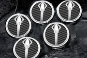 C7 Corvette Automatic 5Pc Engine Cap Covers Set - Carbon Fiber Stingray Emblems