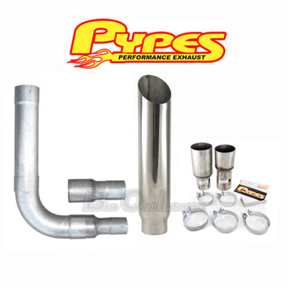 Ford 6.0 Powerstroke Super Duty Diesel 7" Miter Cut PYPES Stack Kit Stainless