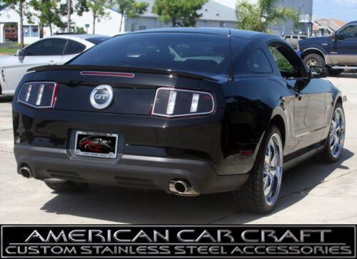 2010-12 Mustang GT Tinted Lexan Taillight Blackout Panels w/ Polished Trim Rings