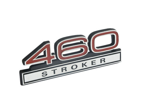 Mustang 460 Stroker Big Block Fender Badge Emblem Red w/ Chrome Trim