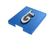 1998-2004 Mustang Blue Carbon Fiber Stainless Engine Fuse Box Cover w/ GT Emblem