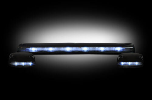 2007-2013 Chevy Silverado GMC Sierra Smoke Cab Roof Lights w/ White LEDs