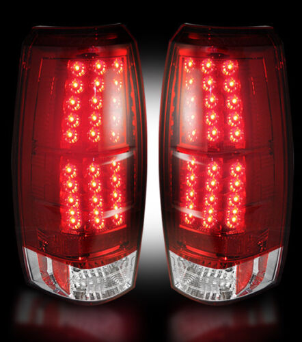 2007-2013 Chevy Avalanche Red LED Reverse Rear Brake Taillight Tail Light Lenses