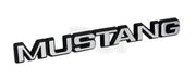 1979-1986 MUSTANG Rear Trunk Lid Emblem, Block Letters Chrome on Black 7" x .75"