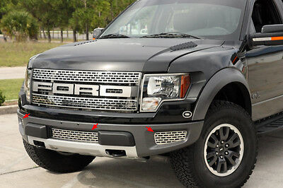 2010-2013 Ford F-150 Raptor Polished Stainless  Lower Grille Kit (3 pc)