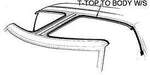 1987-1988 Mustang T-Top to Body Weatherstrip Seal (Seals Glass Panel to Body) RH