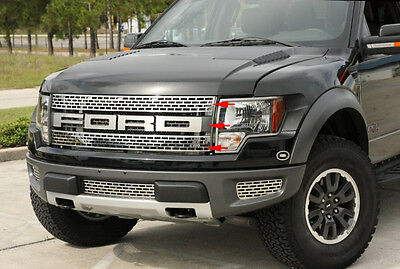 2010-2014 Ford F-150 Raptor Polished Stainless  Upper Grille & FORD Letters