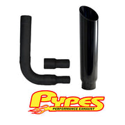 Black Miter Cut Stack Exhaust Chevy 2500 3500 HD Diesel 6" Stainless Pypes Kit