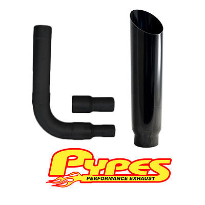 Chevy 6.5L C2500 3500 Diesel 7" Miter Black Stack Pypes Exhaust Stainless Kit