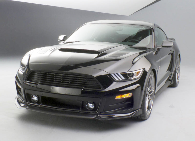 2015-2017 Ford Mustang GT 5.0 Roush 421869 Hood Vent Heat Extractors Black Pair