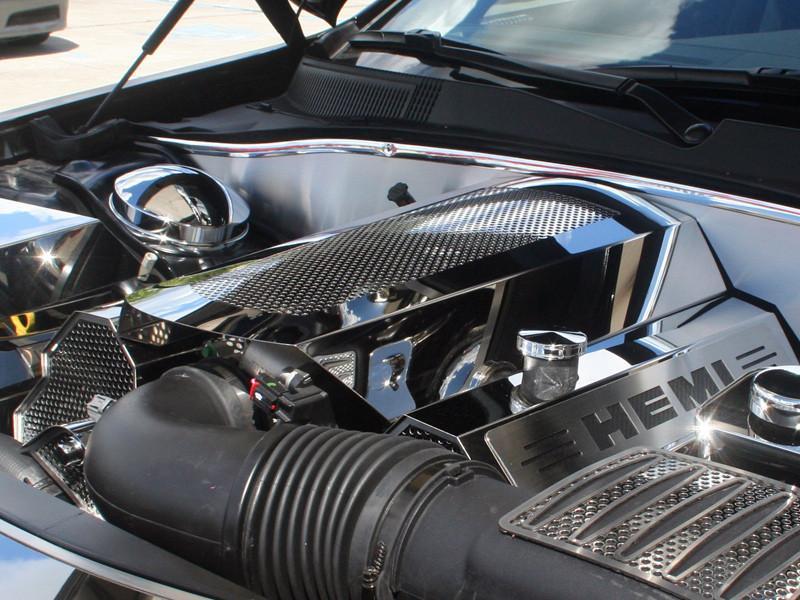 2009-2019 Dodge Challenger 5.7 Hemi V8 Perforated Plenum Cover Stainless Steel