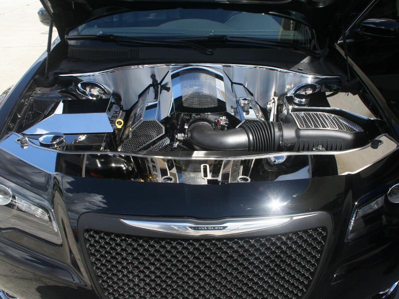 2009-2019 Dodge Challenger 5.7 Hemi V8 Perforated Plenum Cover Stainless Steel