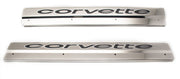 1978-1982 Chevy C3 Corvette Door Sills Polished Stainless Steel with Vinyl Inlay