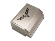 2005-2013 Chevy C6 Corvette Engine Fuse Box Cover Polished Stainless Steel Flag