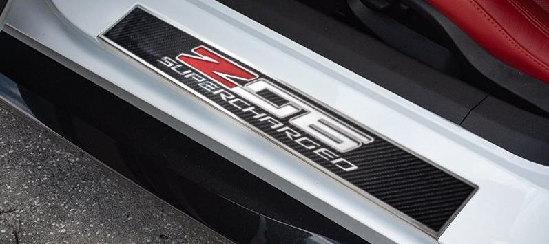 2014-2019 Chevy C7 Corvette Light Up Z06 Supercharged Door Sill w/ Carbon Fiber