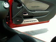 2010-2015 Chevy Camaro Door Panel Kick Plate w/ Camaro Carbon Fiber Style Inlay