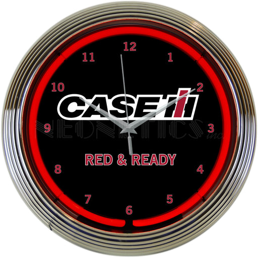 Case International Harvester IH Red & Ready Light Up Neon Garage Wall Clock