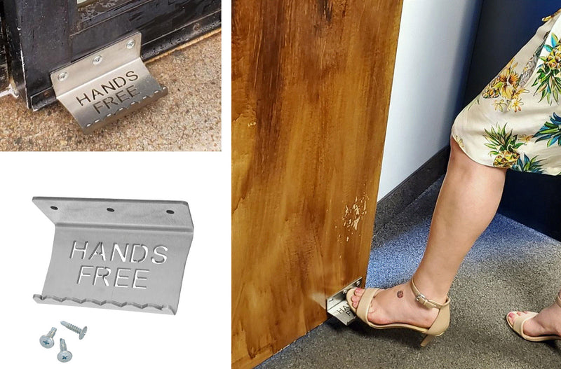 Hands Free No Touch Foot Operated Stainless Steel Door Pull Opener w/ Screws