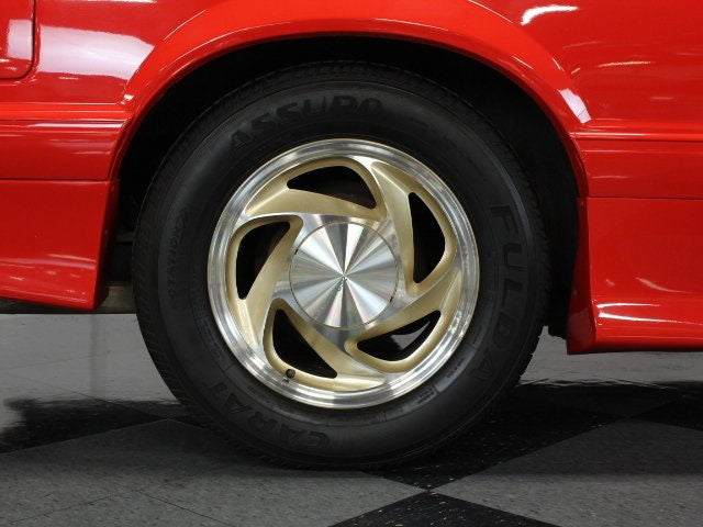 1989-1990 ASC McLaren Mustang OEM Wheels w/ Center Caps Gold & Silver Set of 4
