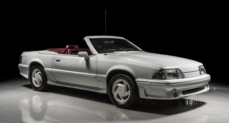 1989-1990 ASC McLaren Mustang OEM White Wheels & Tires w/ Center Caps Set of 4