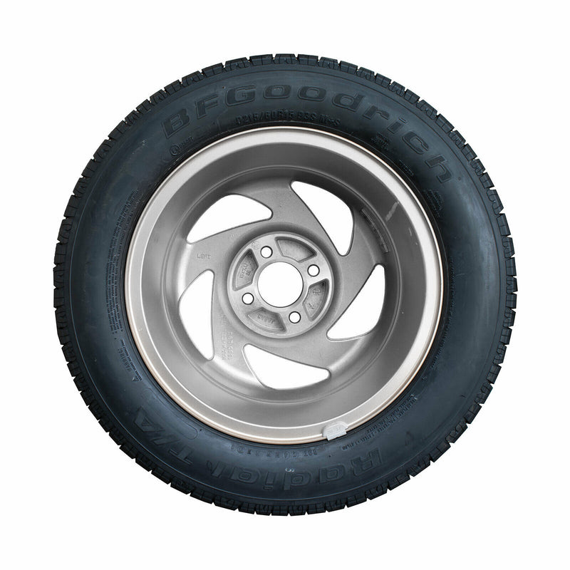 1989-1990 ASC McLaren Mustang OEM Silver Wheels & Tires w/ Center Caps Set of 4