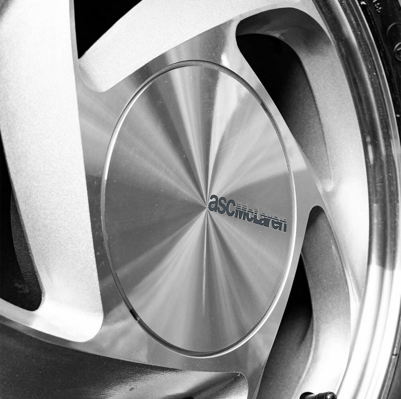 1989-1990 ASC McLaren Mustang OEM Silver Wheels & Tires w/ Center Caps Set of 4
