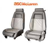 1987-1990 ASC McLaren Mustang OEM NOS Complete Seats Two Tone Gray Upholstery
