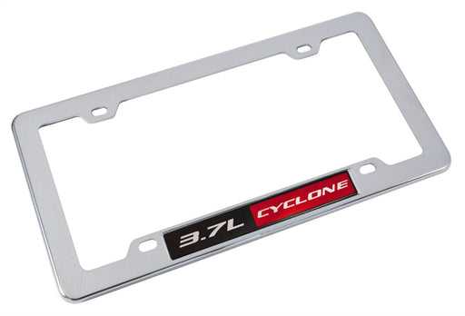 2011-2018 Ford Mustang V6 3.7L Cyclone Emblem w/ Chrome License Plate Frame