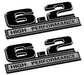 2010-2014 Ford F-150 Black & Chrome 6.2 High Performance 5" Fender Emblems Pair