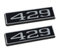 429 Ford Mustang 3.25" Engine Hood Scoop Emblems Badges Pair Black & Chrome