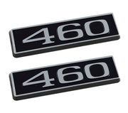 460 Ford Mustang 3.25" Engine Hood Scoop Emblems Badges Pair Black & Chrome