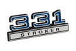 Ford Mustang Blue & Chrome 331 331ci Stroker Engine 3D Stick On Emblem
